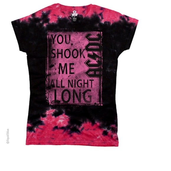 AC/DC You Shook Me All Nigh Long Liquid Blue rock Official Tee L NWT - Picture 2 of 3
